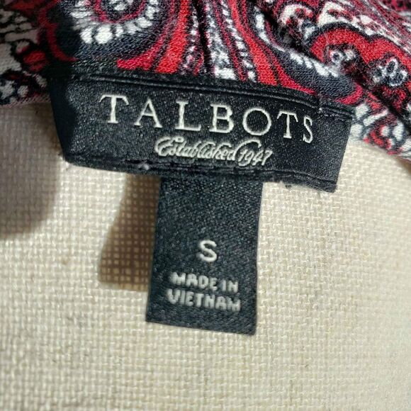 Talbots Woman Shirt Small 3/4 Slve Pull Over Top V-Neck Cranberry Rayon Spandex - Picture 5 of 7